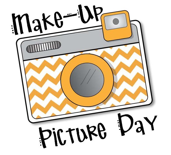 Camera clip art with words &quot;Make-up Picture Day&quot;